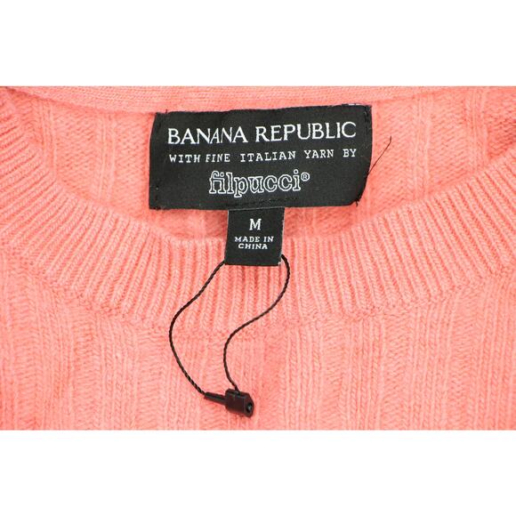 Banana Republic Italian Yarn Filpucci Pink Cable Knit Sweater - Picture 4 of 4